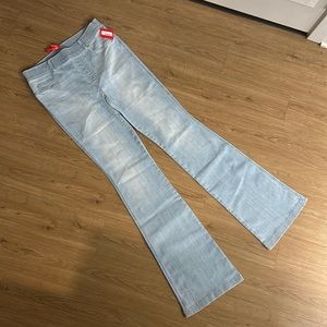 Brand New SPANX Retro Light Wash Pull On Flare Jeans Size Large Tall